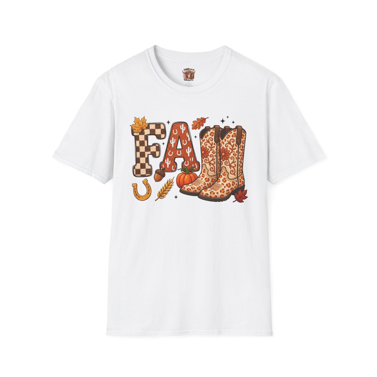 Fall Cowboy Boots T-Shirt — Autumn Farm & Pumpkin Graphic Tee