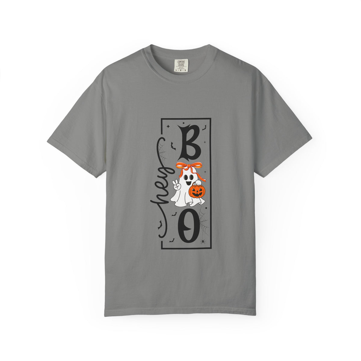 Hey Boo Halloween T-Shirt — Cute Ghost & Pumpkin Spooky Tee