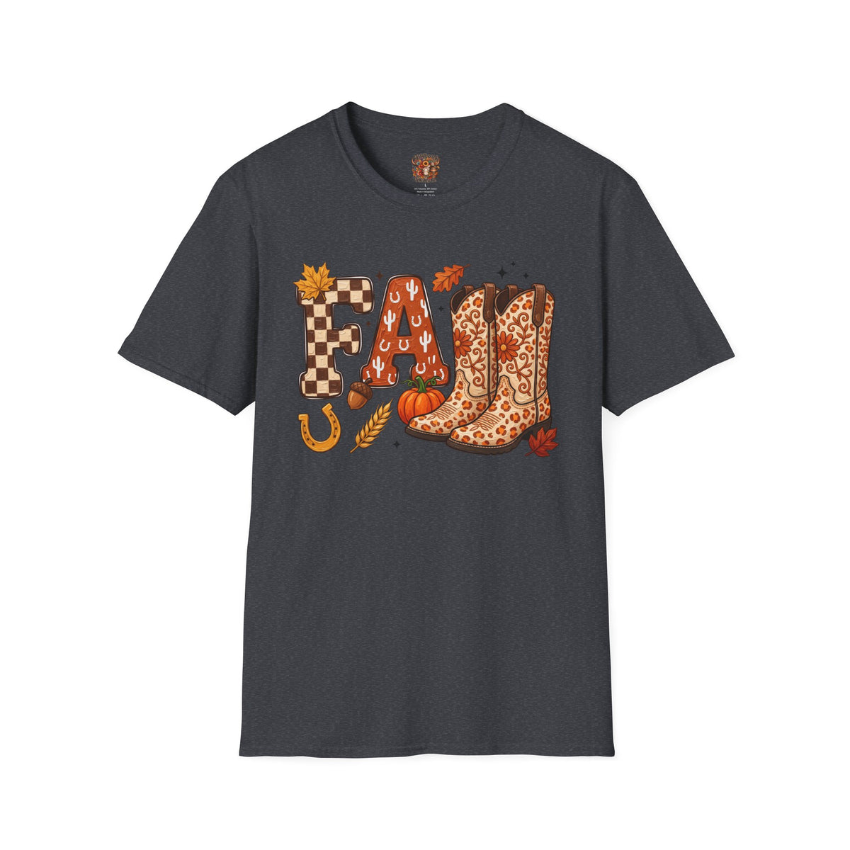 Fall Cowboy Boots T-Shirt — Autumn Farm & Pumpkin Graphic Tee