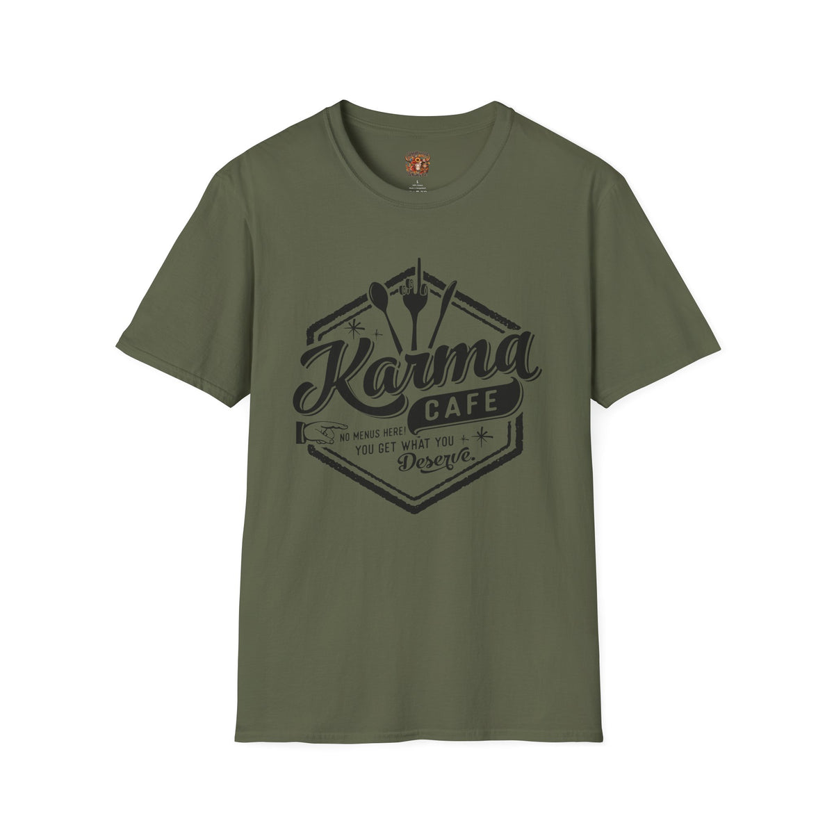 Karma Cafe T-Shirt — Vintage Coffee & Eatery Logo Tee