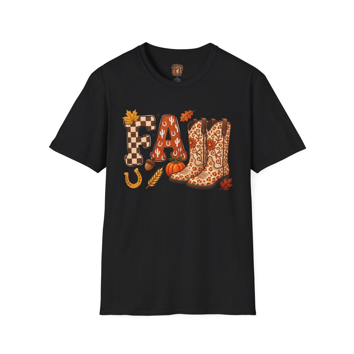 Fall Cowboy Boots T-Shirt — Autumn Farm & Pumpkin Graphic Tee