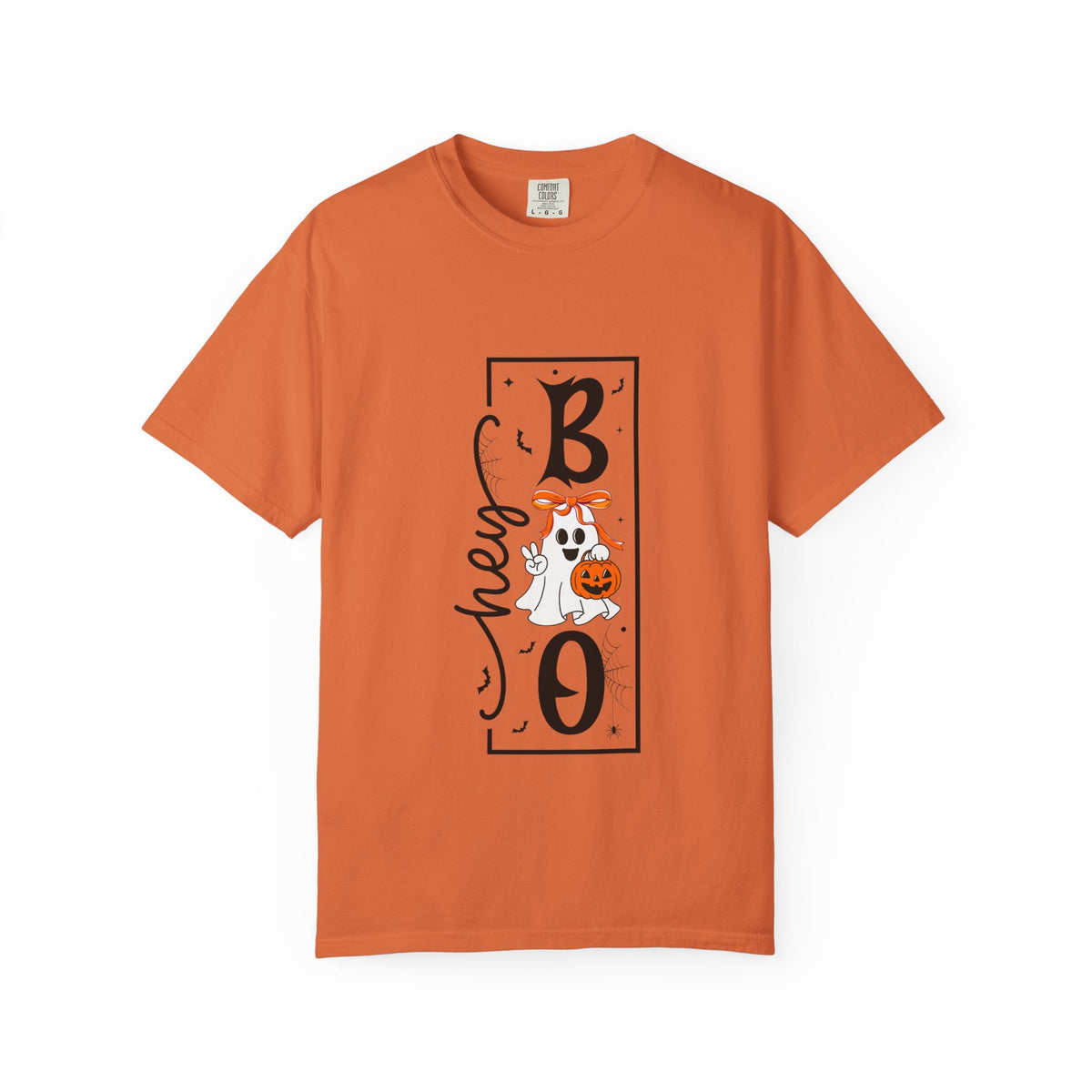 Hey Boo Halloween T-Shirt — Cute Ghost & Pumpkin Spooky Tee