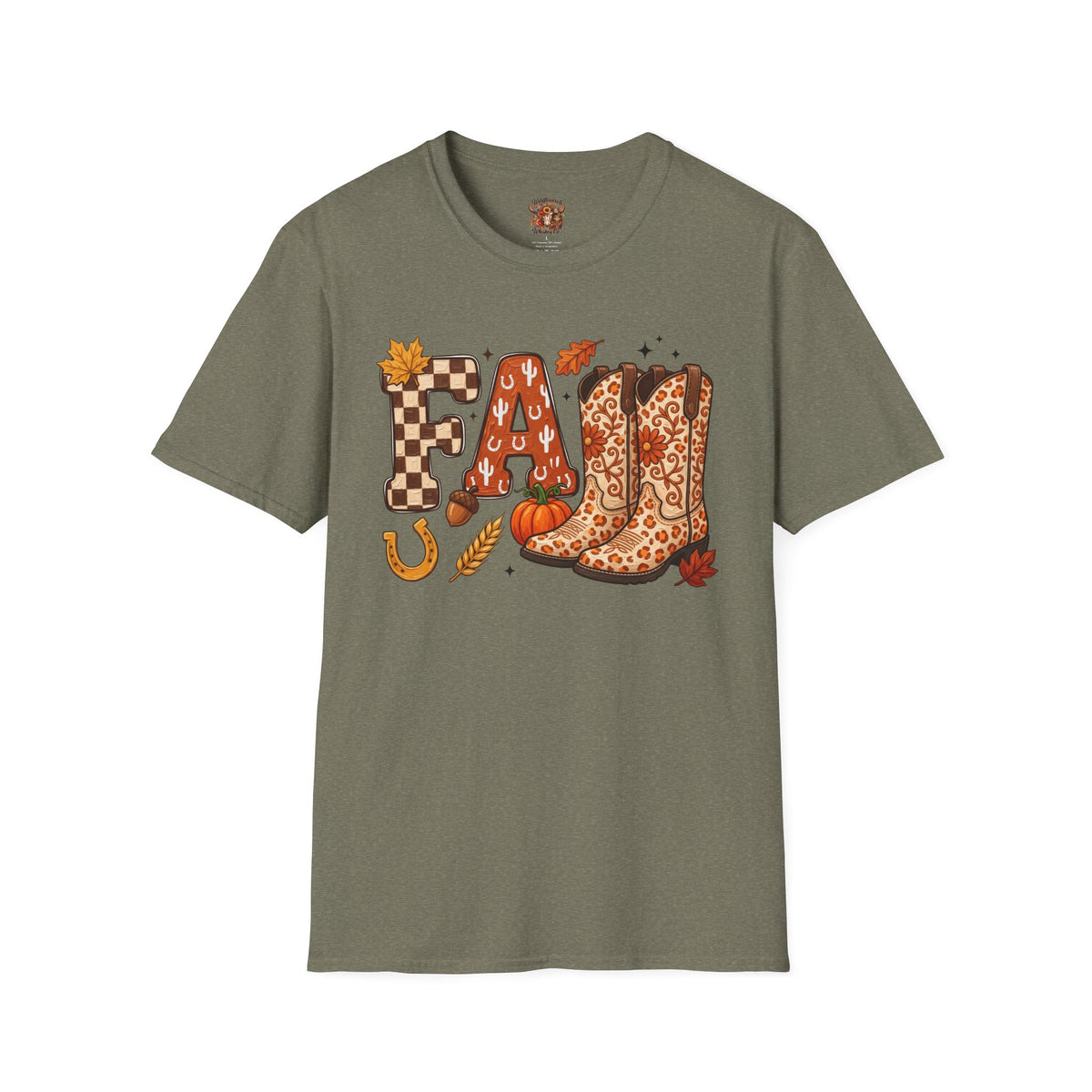 Fall Cowboy Boots T-Shirt — Autumn Farm & Pumpkin Graphic Tee