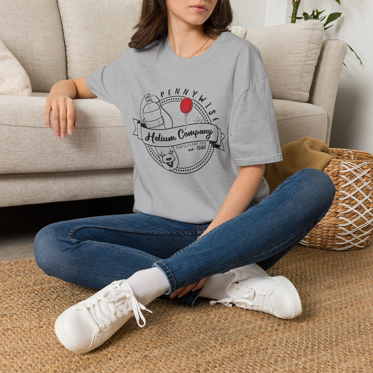 Pennywise Helium Company T-Shirt – Red Balloon Horror Graphic Tee