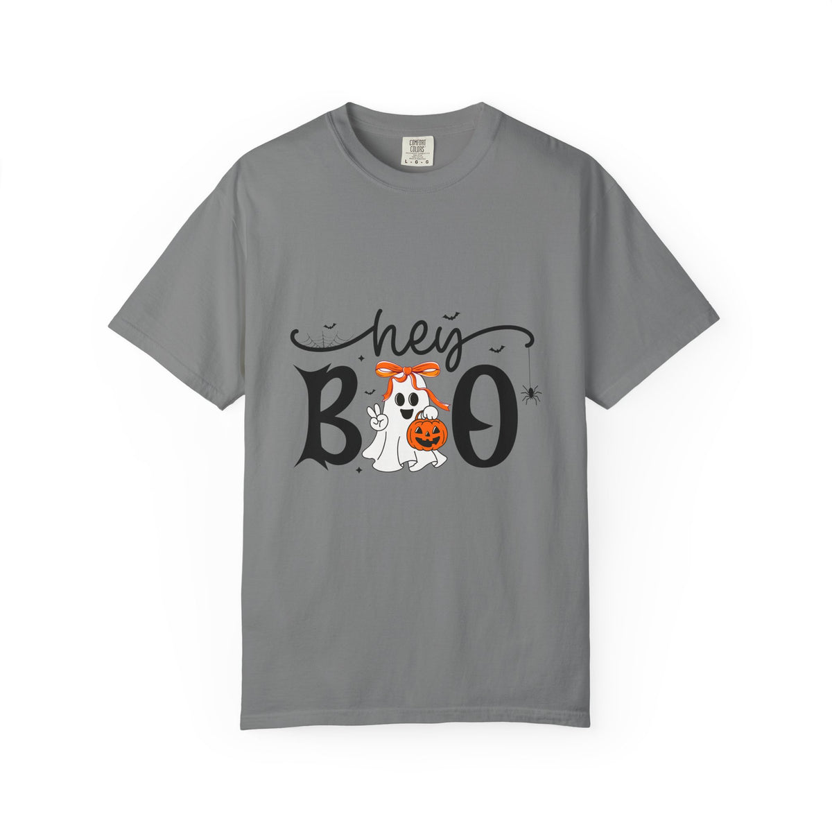 Hey Boo T-Shirt — Cute Ghost & Pumpkin Graphic Tee
