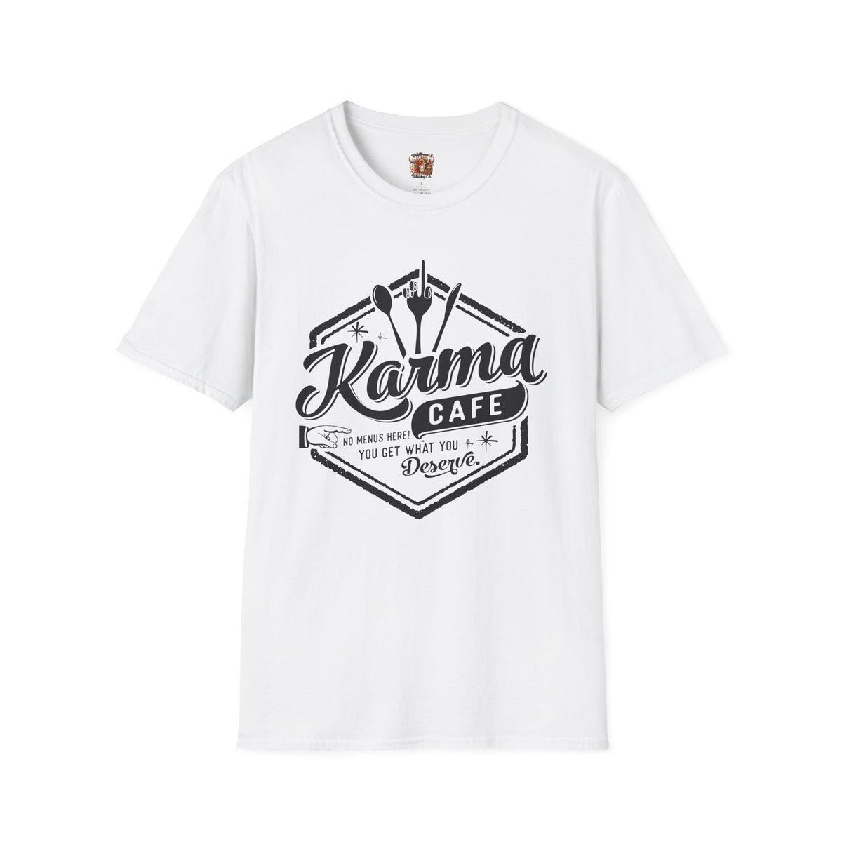 Karma Cafe T-Shirt — Vintage Coffee & Eatery Logo Tee