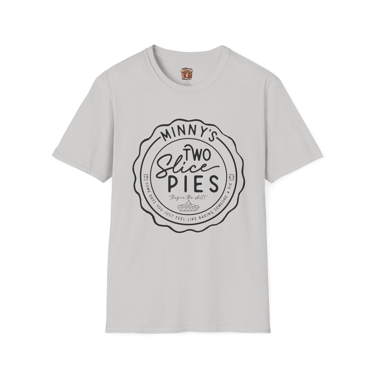 Two Slice Pies T‑Shirt — Minny’s Vintage Pie Shop Tee