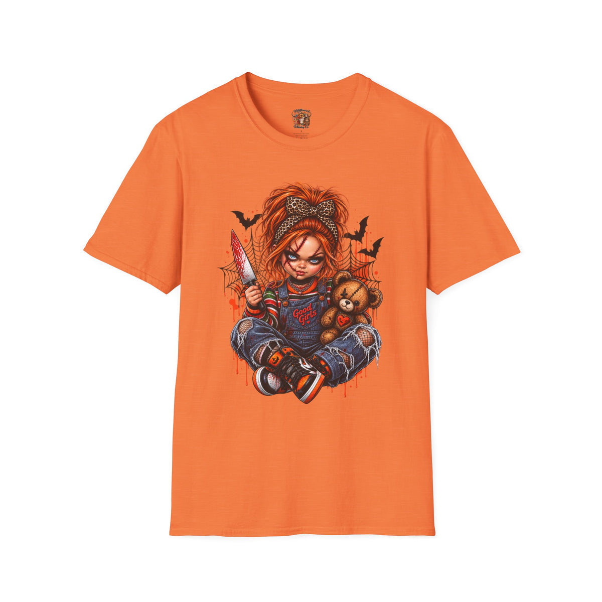 Good Girl Doll T-Shirt — Creepy Girl with Knife & Teddy Graphic Tee