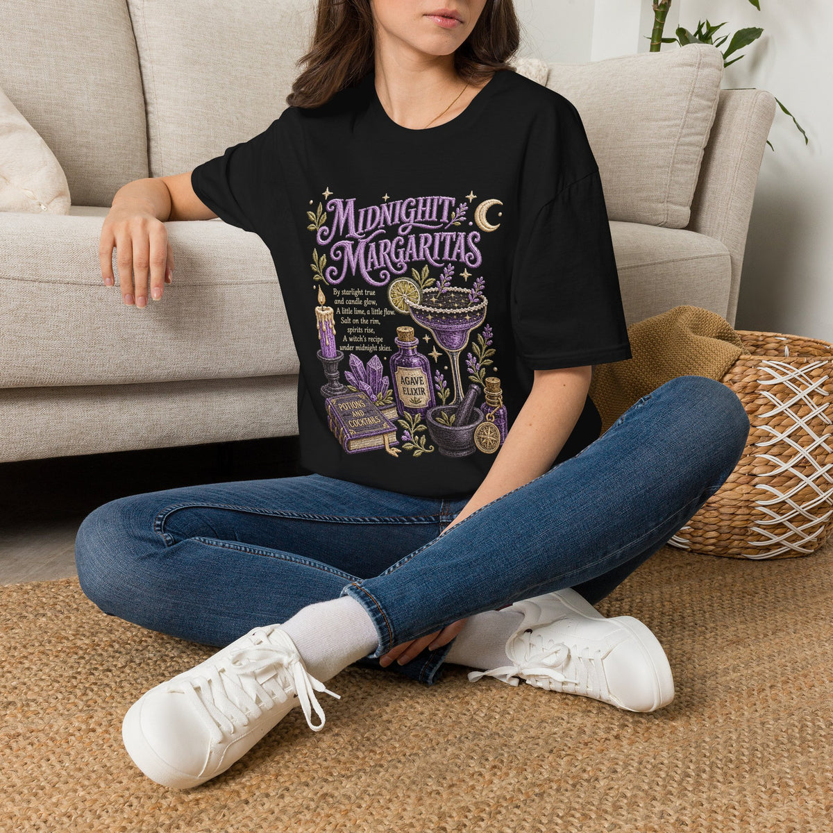 Midnight Margaritas T-Shirt — Mystic Botanical Cocktail Tee