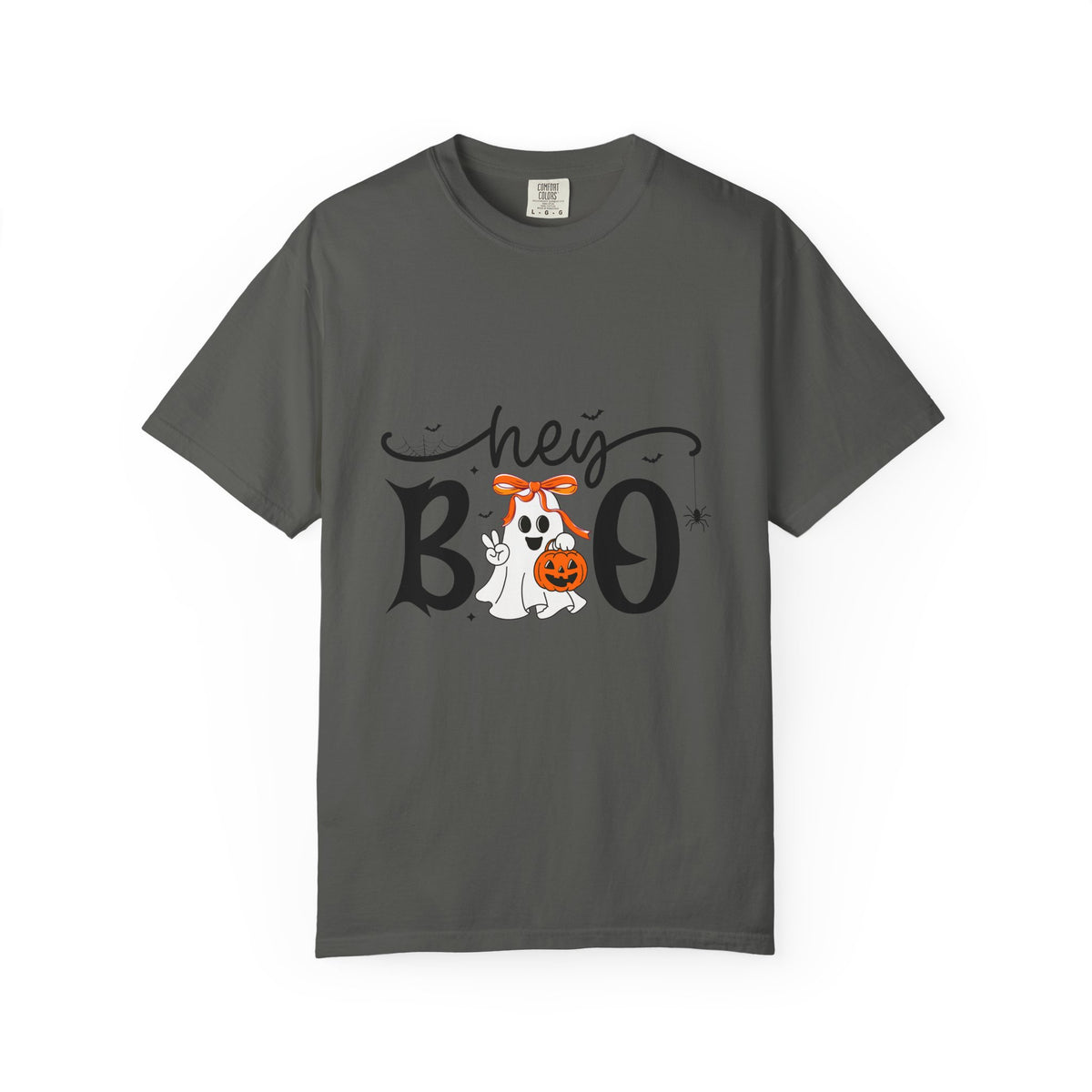 Hey Boo T-Shirt — Cute Ghost & Pumpkin Graphic Tee