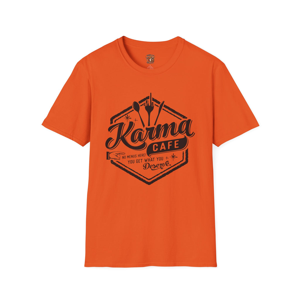 Karma Cafe T-Shirt — Vintage Coffee & Eatery Logo Tee