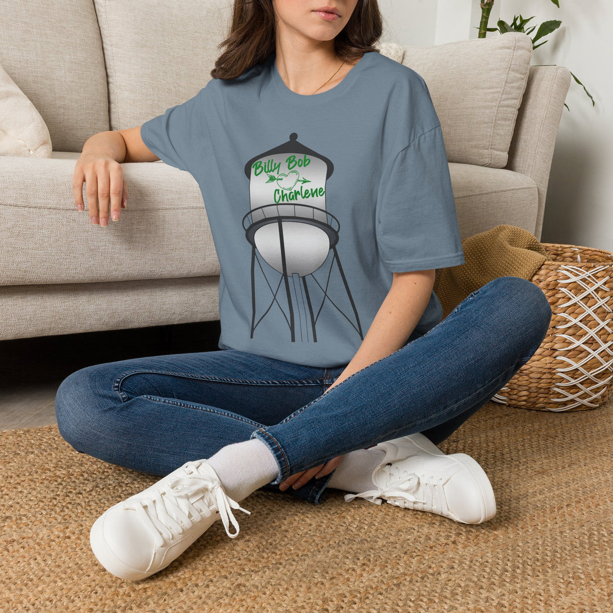 Personalized Water Tower T-Shirt — 'Billy Bob & Charlene' Custom Name Tee