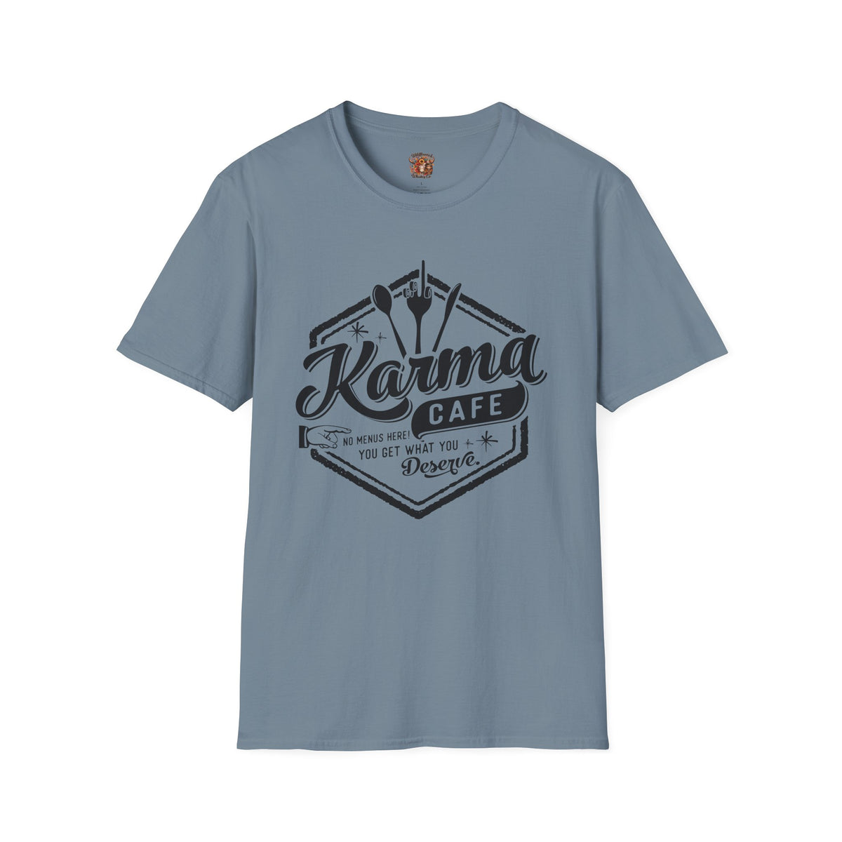 Karma Cafe T-Shirt — Vintage Coffee & Eatery Logo Tee