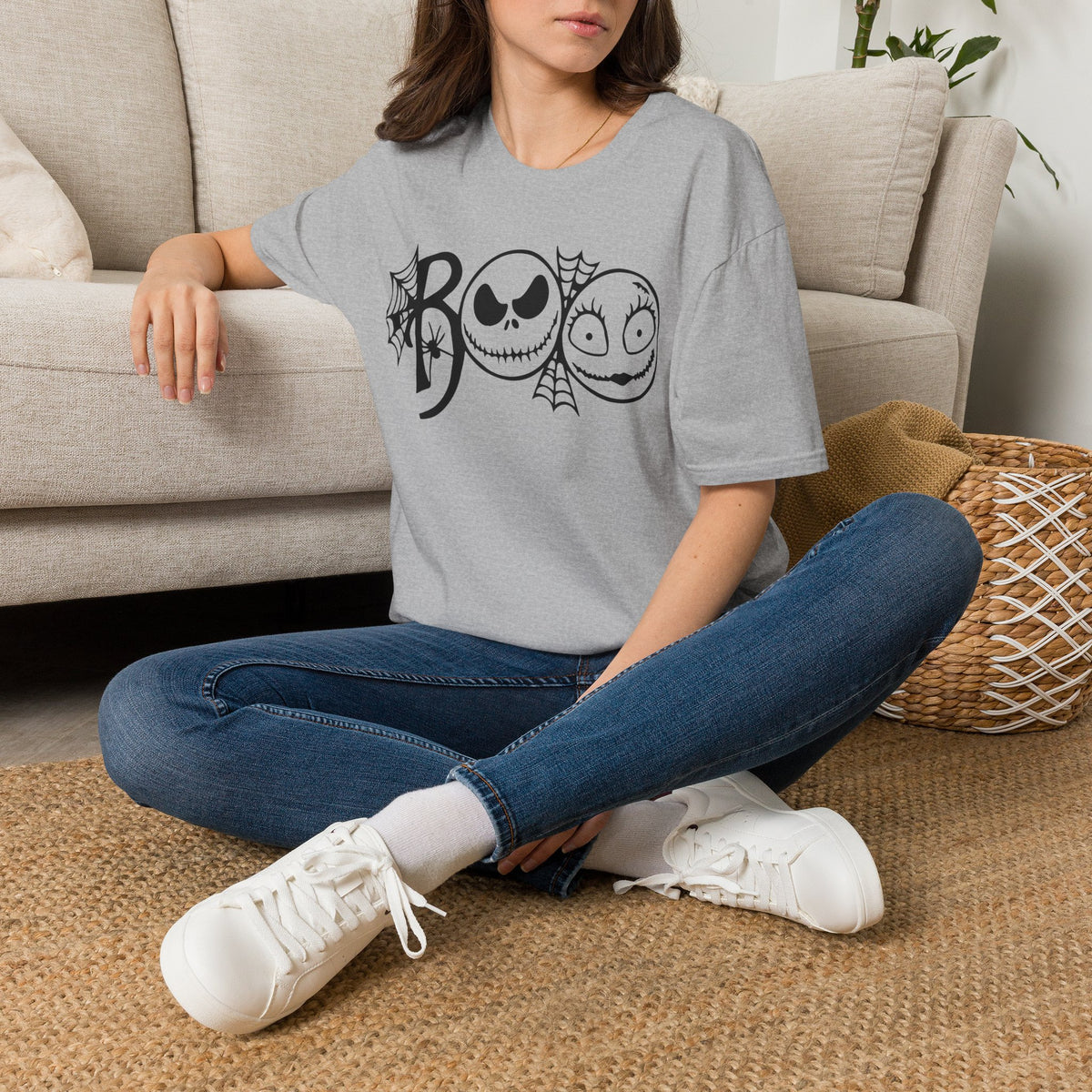 Boo Jack & Sally Halloween T-Shirt — Spooky Spiderweb Costume Tee