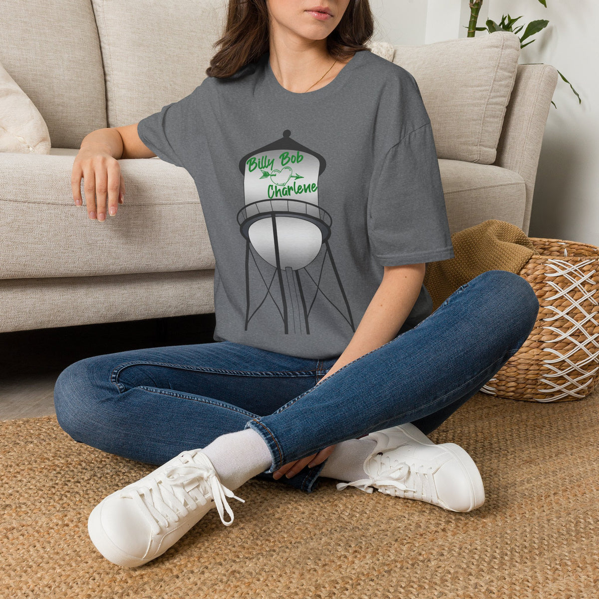 Personalized Water Tower T-Shirt — 'Billy Bob & Charlene' Custom Name Tee