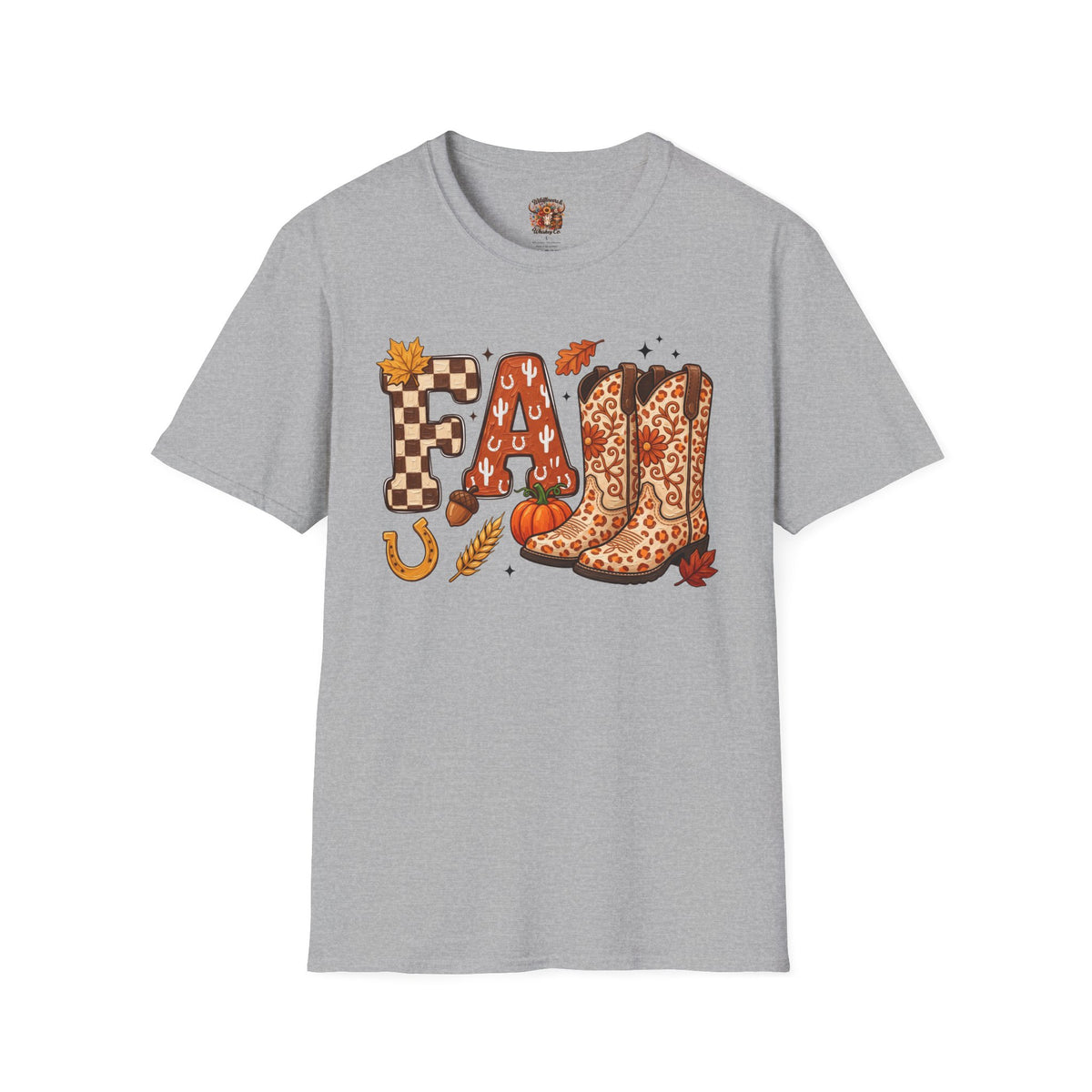 Fall Cowboy Boots T-Shirt — Autumn Farm & Pumpkin Graphic Tee