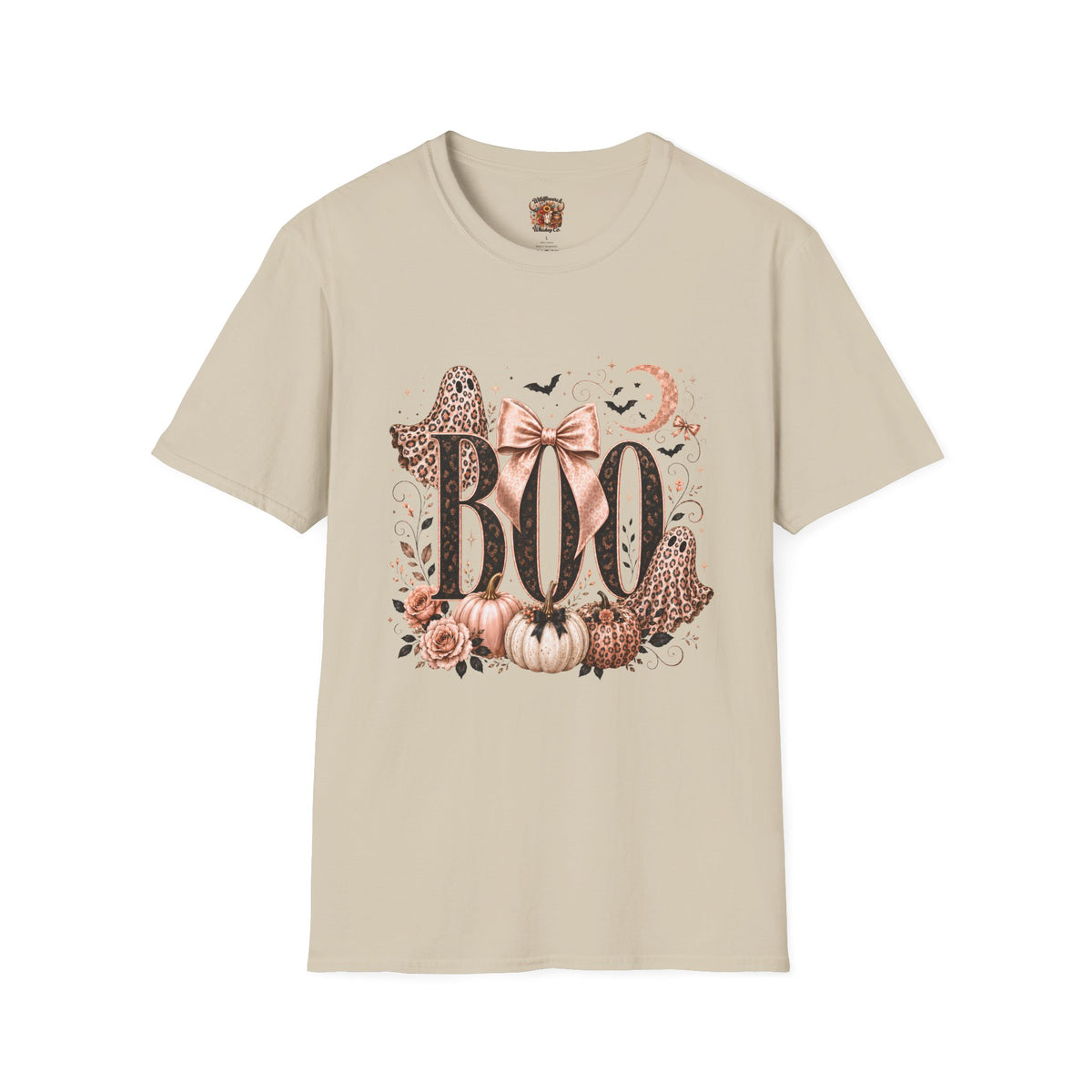 Boo Graphic T-Shirt — Pink Leopard Halloween Tee
