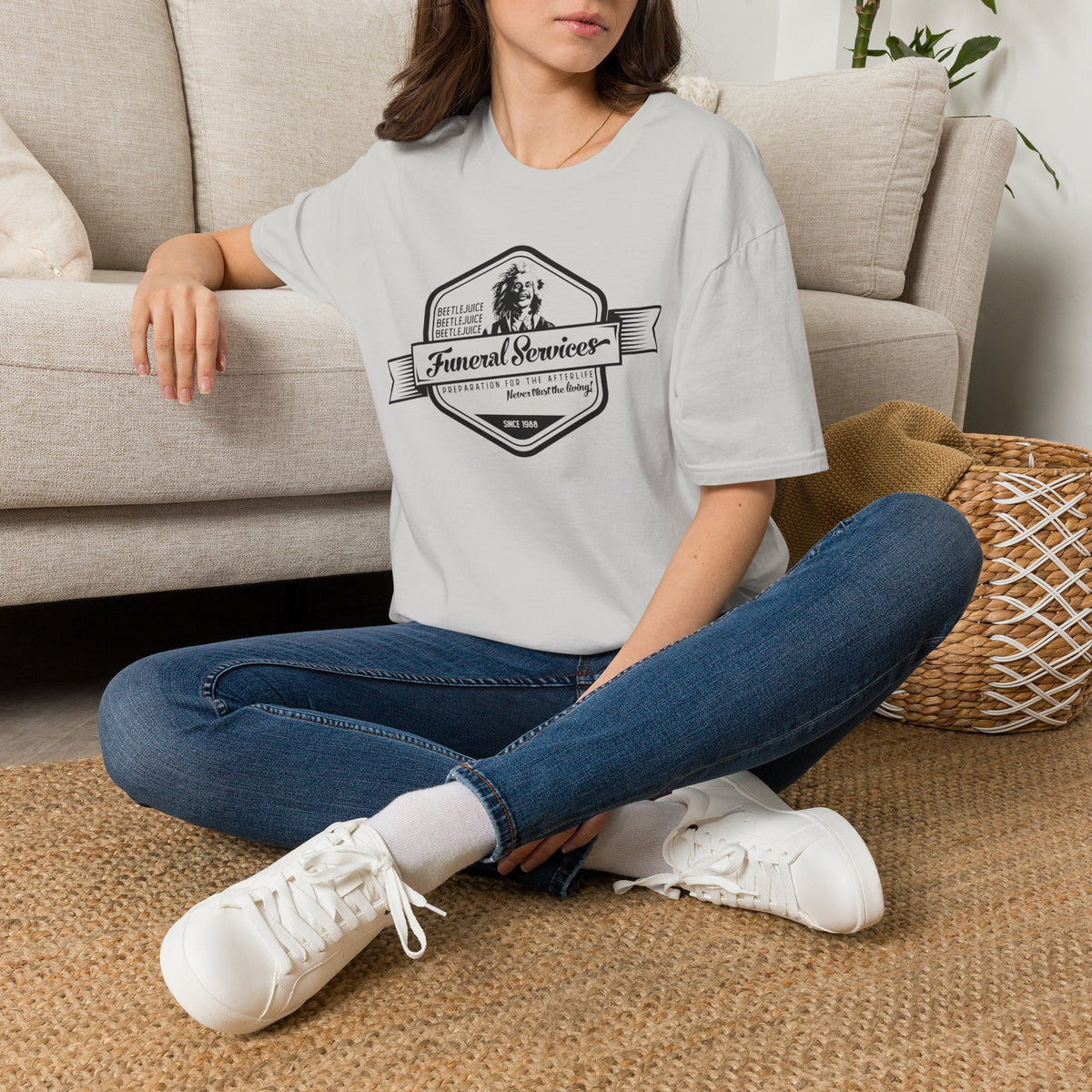 Beetlejuice Funeral Services T-Shirt — Retro Funeral Parlor Logo Tee