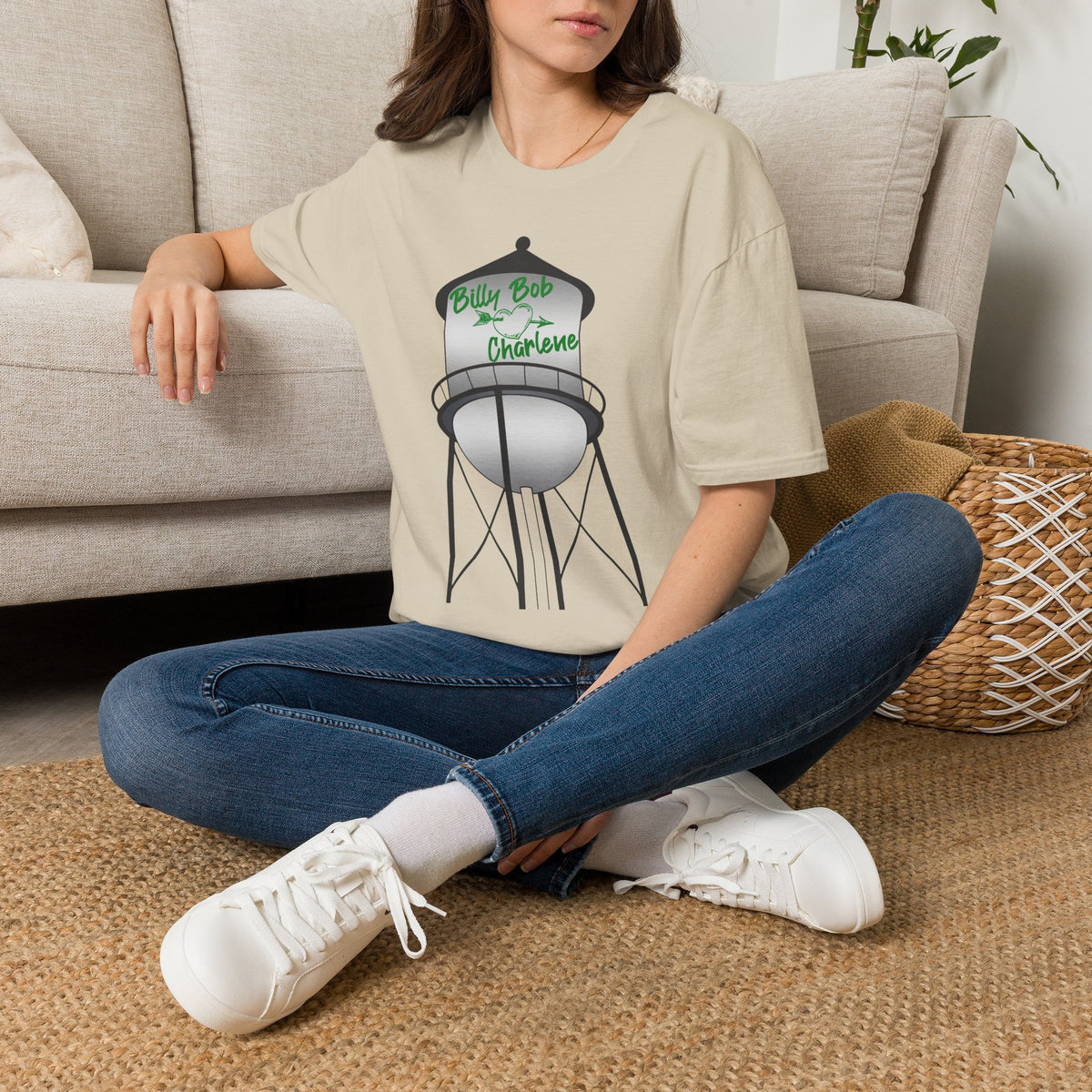 Personalized Water Tower T-Shirt — 'Billy Bob & Charlene' Custom Name Tee