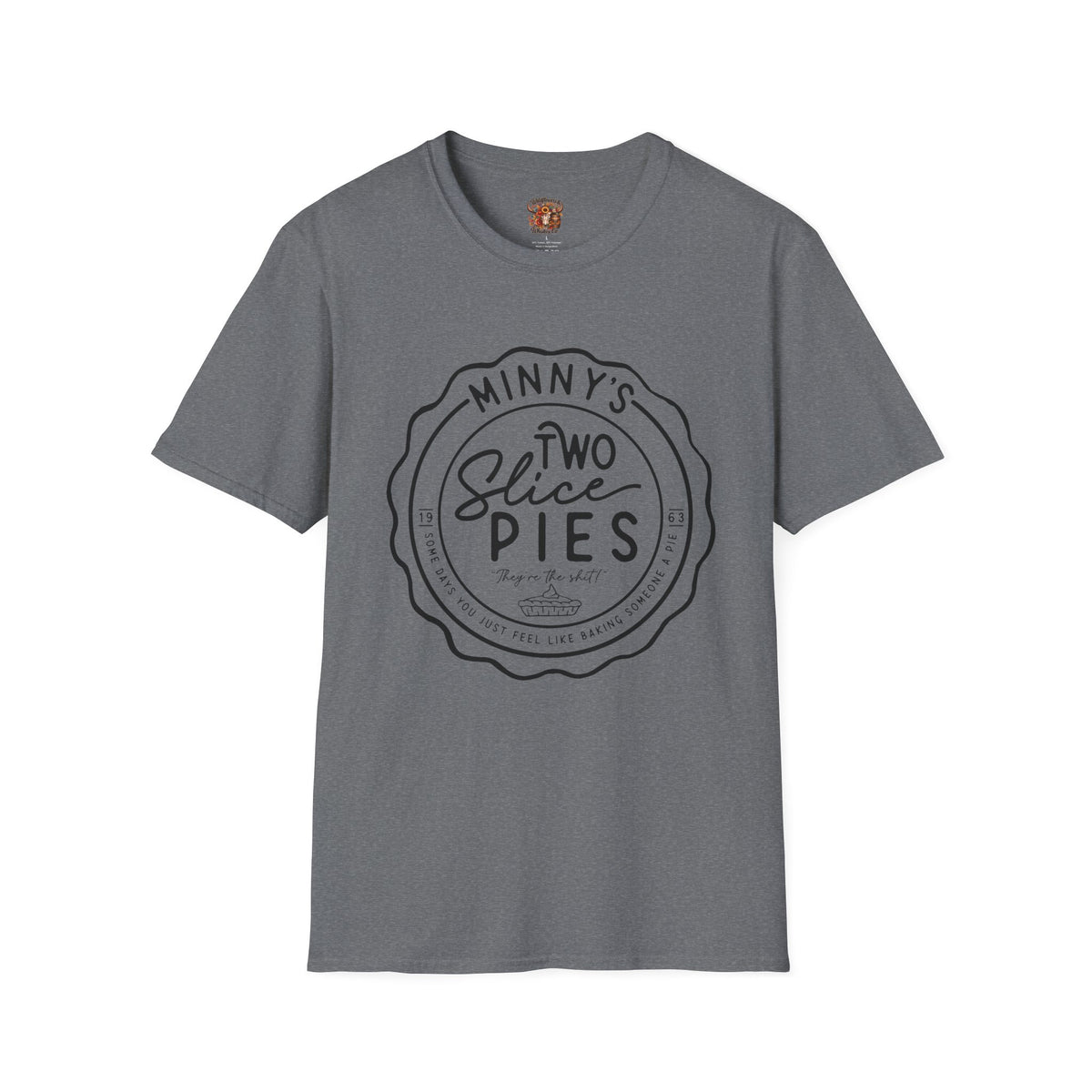 Two Slice Pies T‑Shirt — Minny’s Vintage Pie Shop Tee