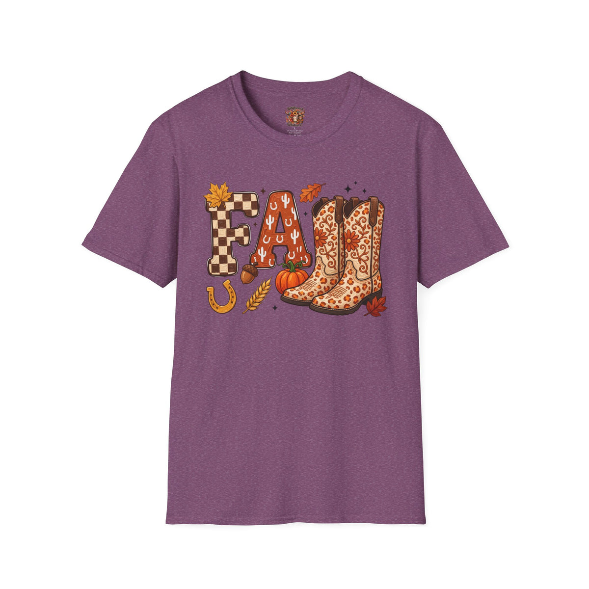 Fall Cowboy Boots T-Shirt — Autumn Farm & Pumpkin Graphic Tee
