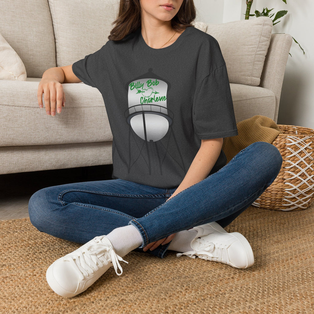 Personalized Water Tower T-Shirt — 'Billy Bob & Charlene' Custom Name Tee