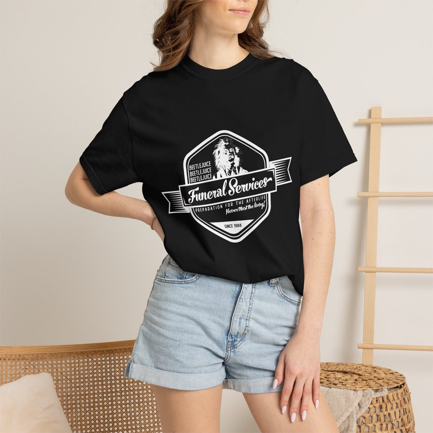 T-Shirt — Classic Plain White Garment-Dyed Crew Tee