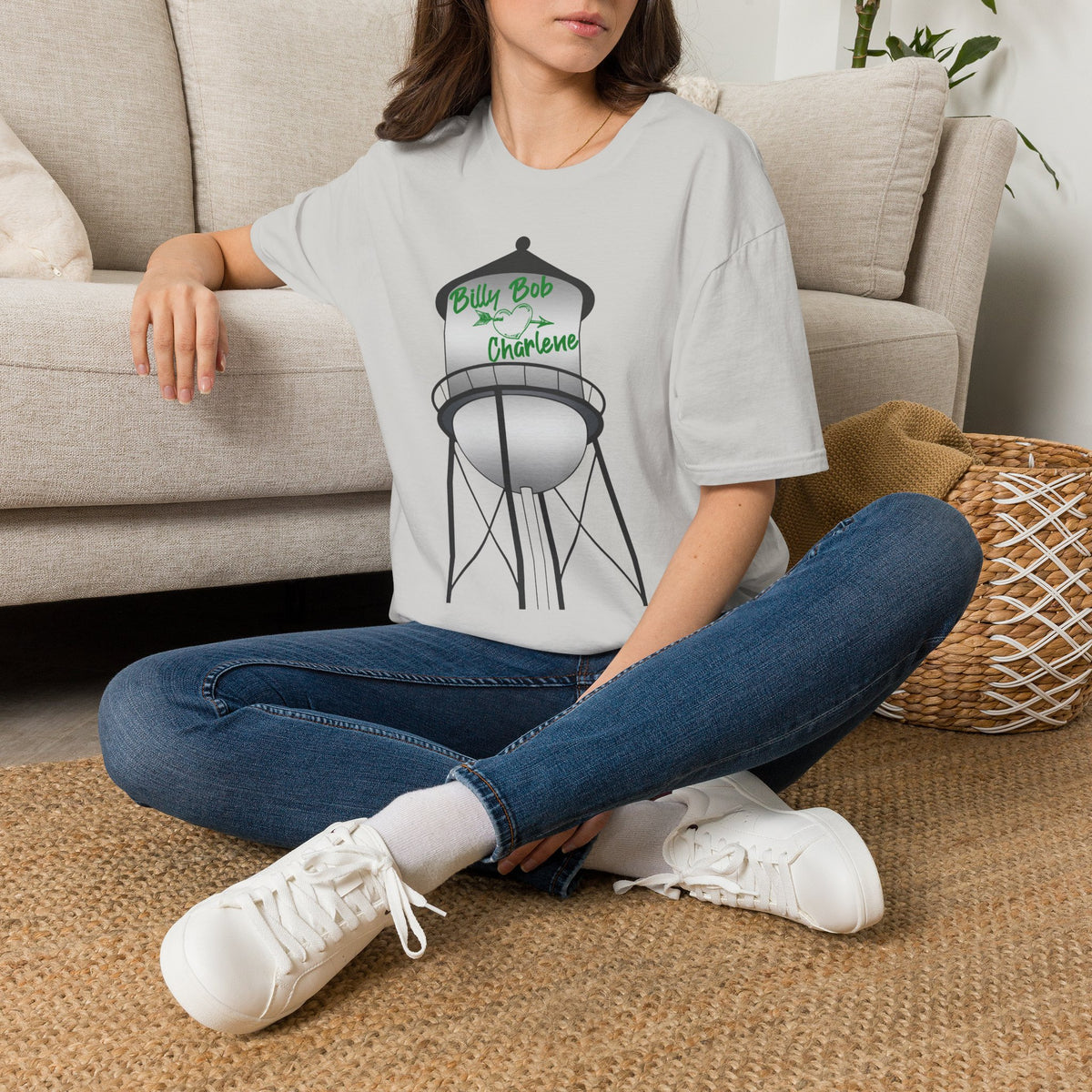 Personalized Water Tower T-Shirt — 'Billy Bob & Charlene' Custom Name Tee