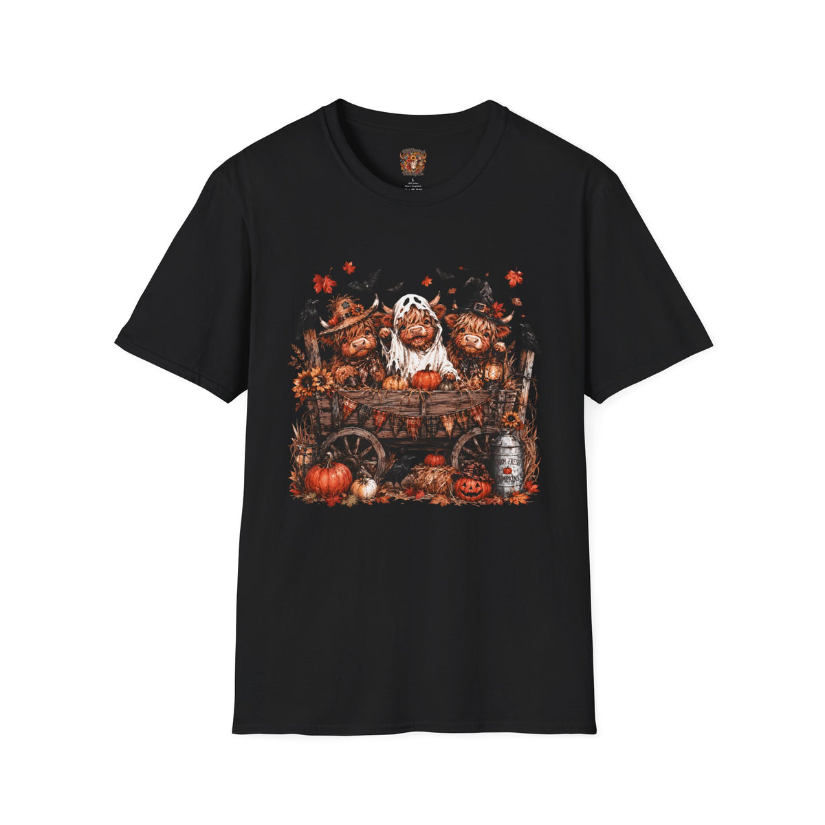Halloween Pig Trio T-Shirt — Cute Spooky Farm Pumpkin Tee