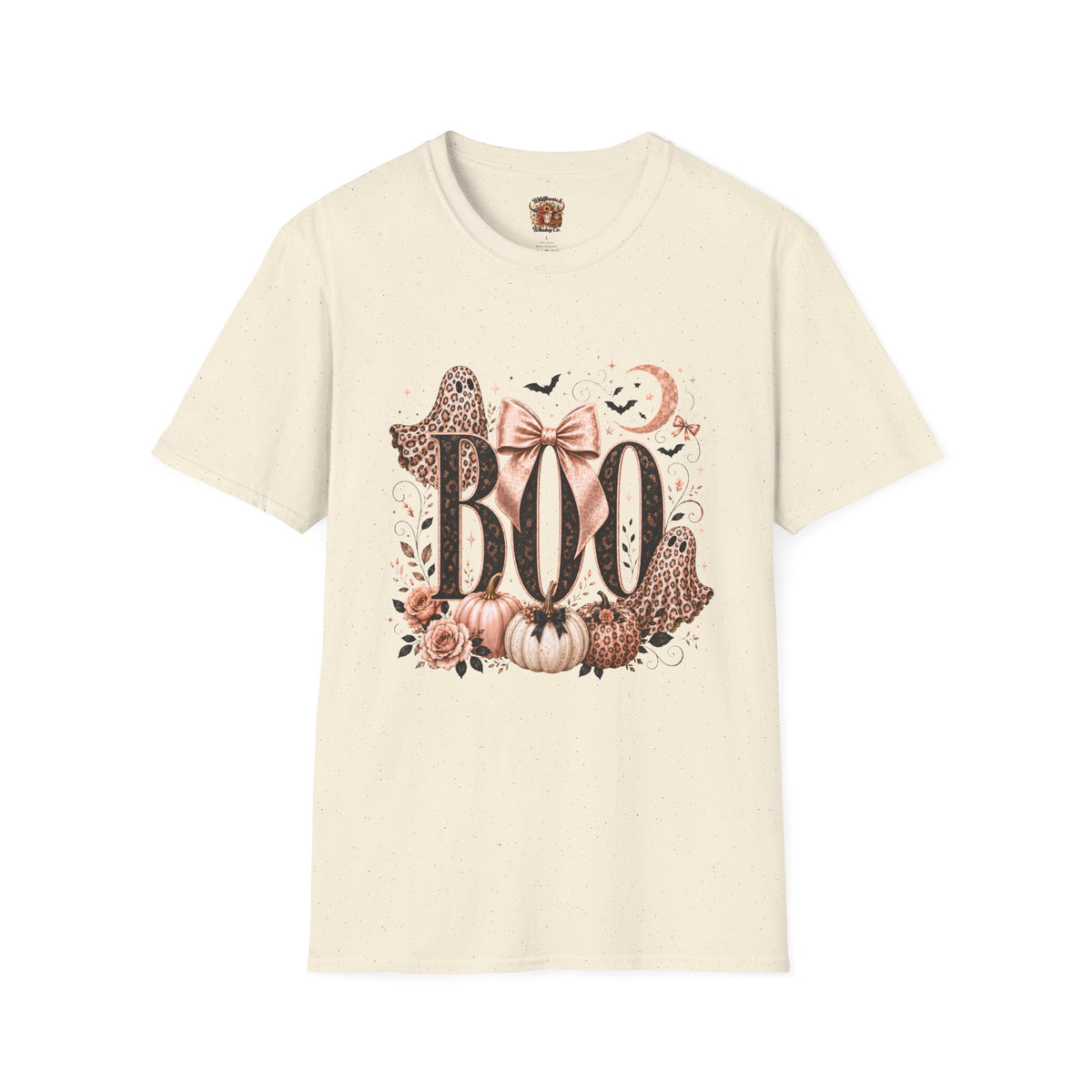 Boo Graphic T-Shirt — Pink Leopard Halloween Tee