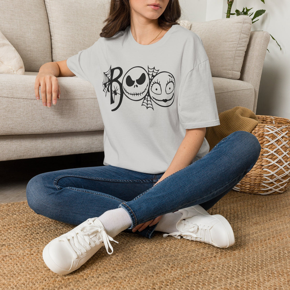 Boo Jack & Sally Halloween T-Shirt — Spooky Spiderweb Costume Tee