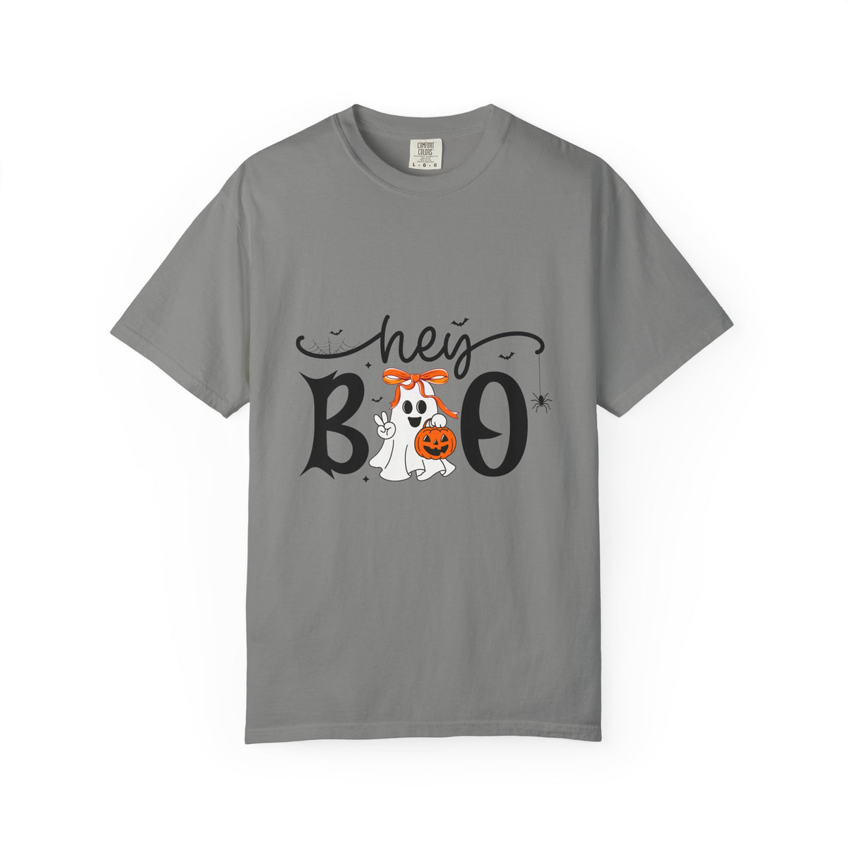 Hey Boo T-Shirt — Cute Ghost & Pumpkin Graphic Tee