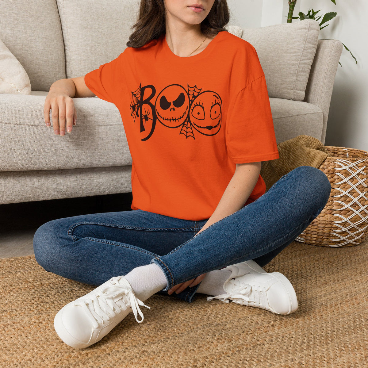 Boo Jack & Sally Halloween T-Shirt — Spooky Spiderweb Costume Tee
