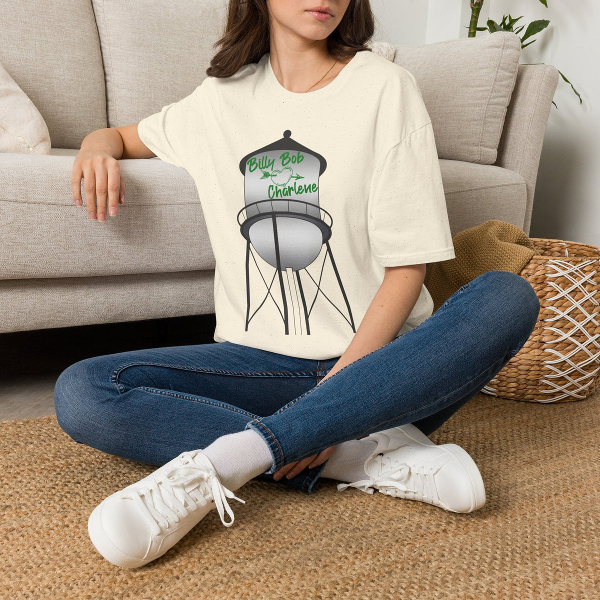Personalized Water Tower T-Shirt — 'Billy Bob & Charlene' Custom Name Tee