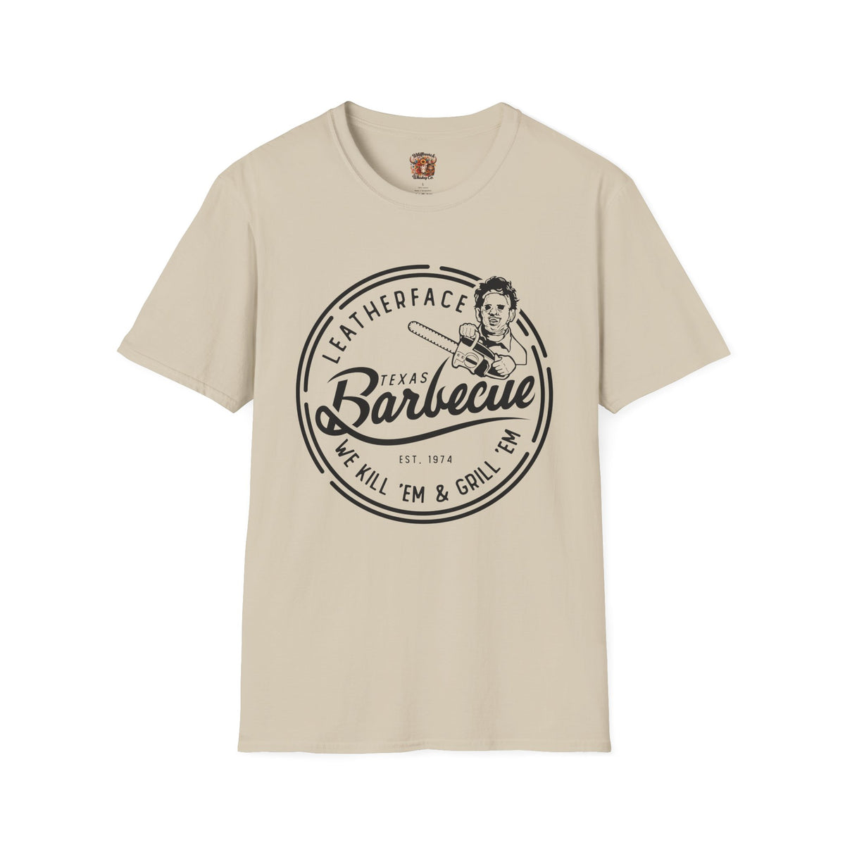 Barbecue T-Shirt — 'Leatherface Texas Barbecue' Retro BBQ Logo Tee