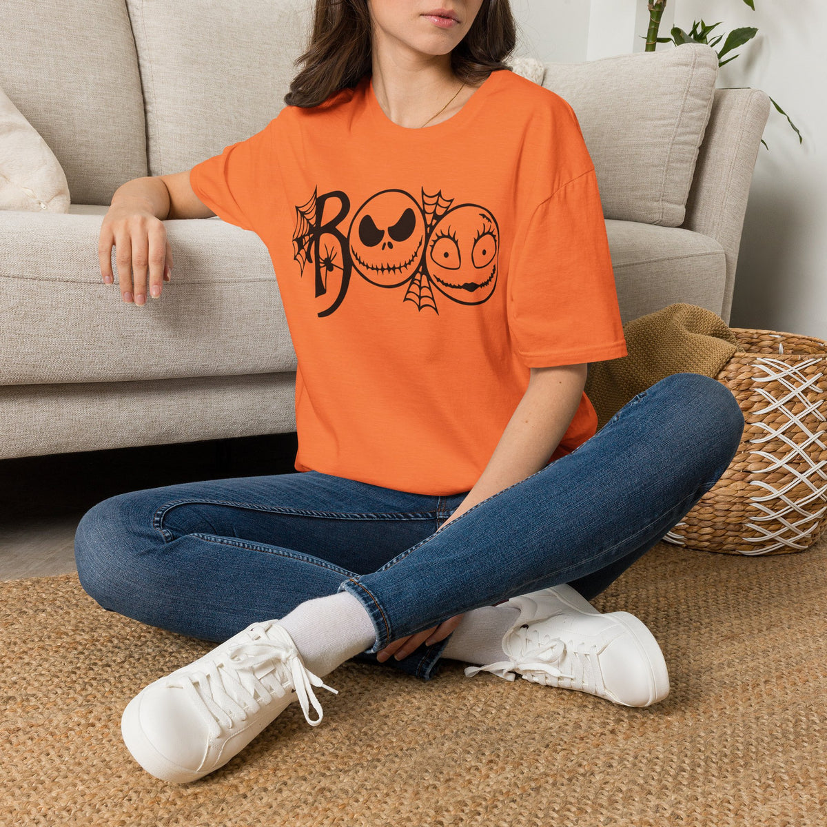 Boo Jack & Sally Halloween T-Shirt — Spooky Spiderweb Costume Tee