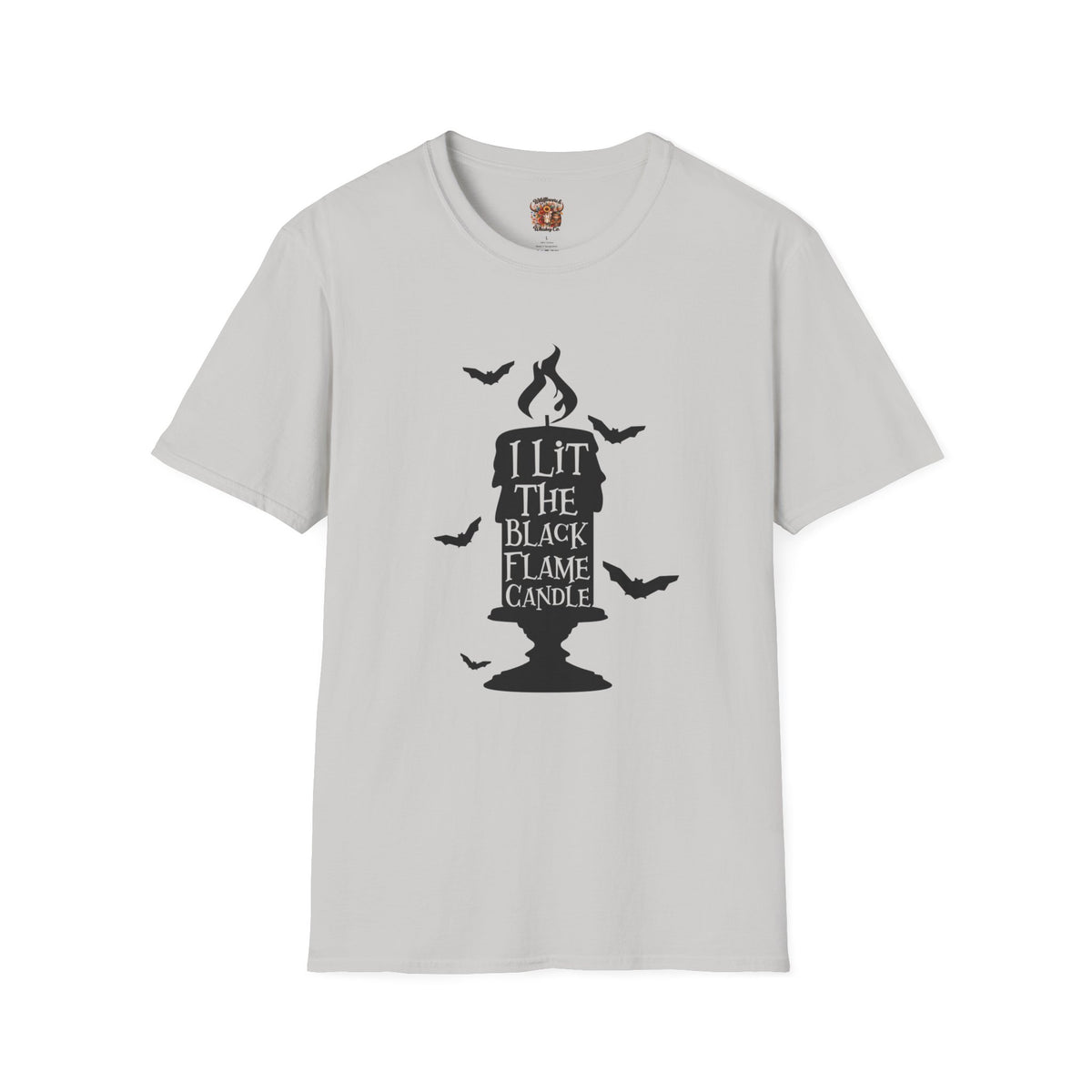 Candle Graphic T-Shirt — “I Lit The Black Flame Candle” Halloween Tee