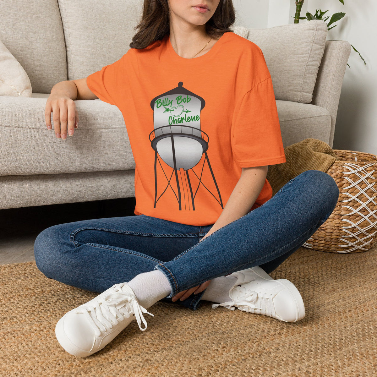 Personalized Water Tower T-Shirt — 'Billy Bob & Charlene' Custom Name Tee