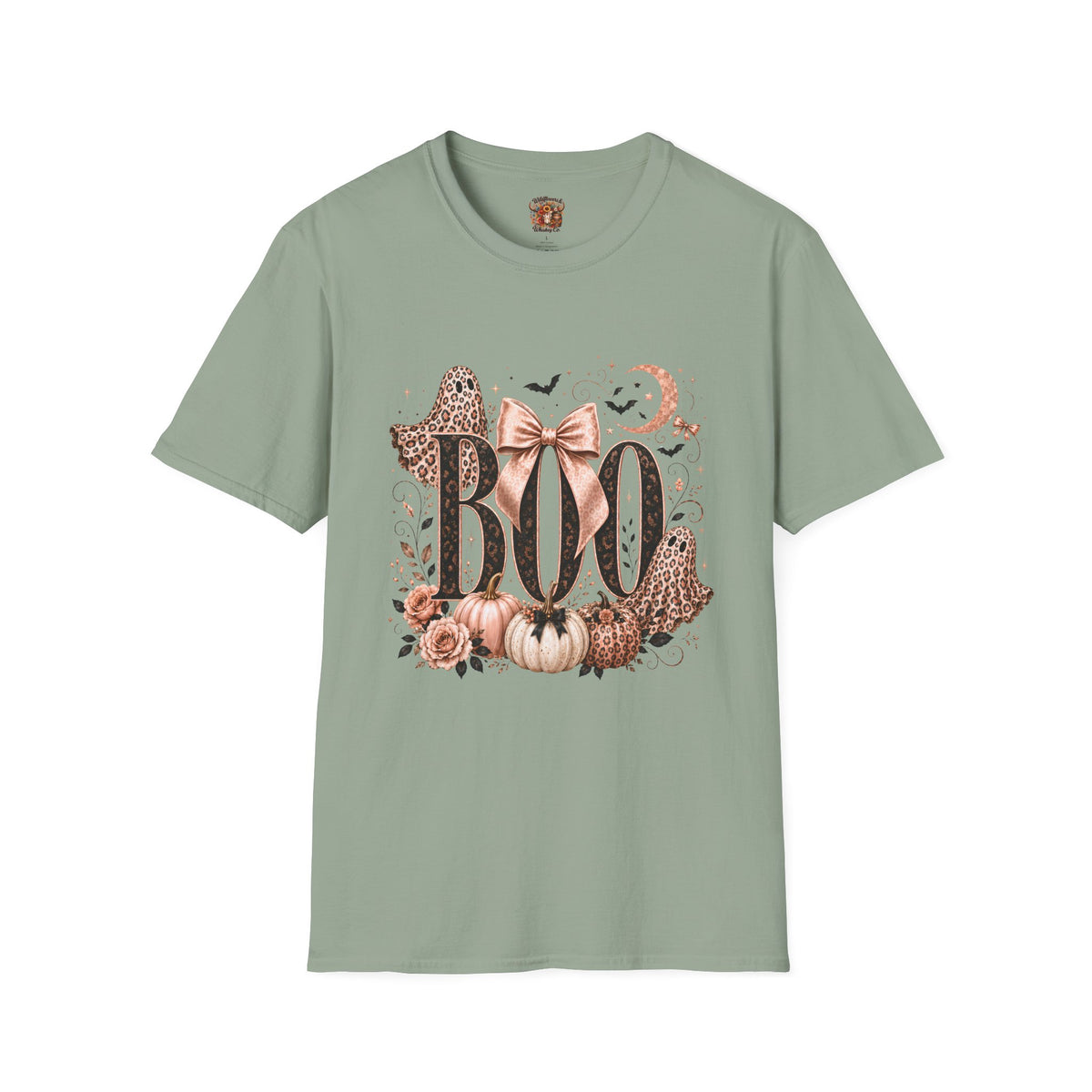 Boo Graphic T-Shirt — Pink Leopard Halloween Tee