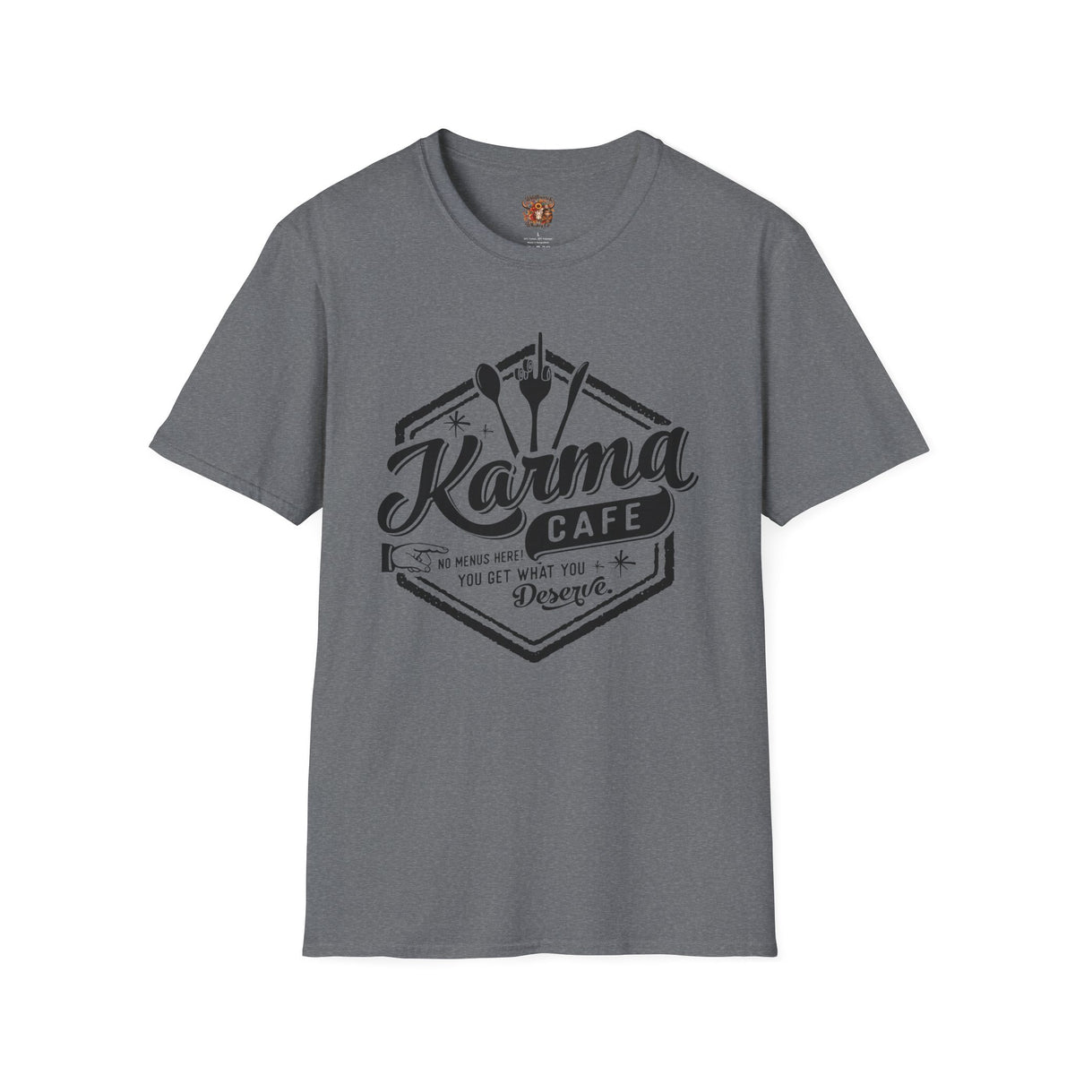 Karma Cafe T-Shirt — Vintage Coffee & Eatery Logo Tee