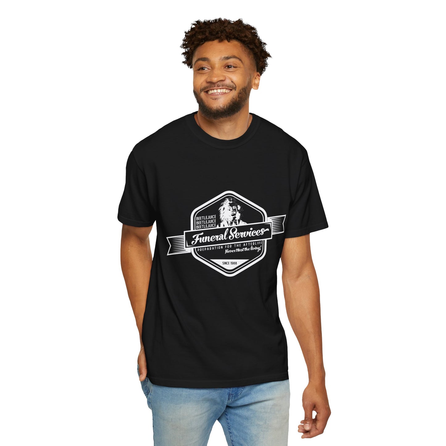 T-Shirt — Classic Plain White Garment-Dyed Crew Tee