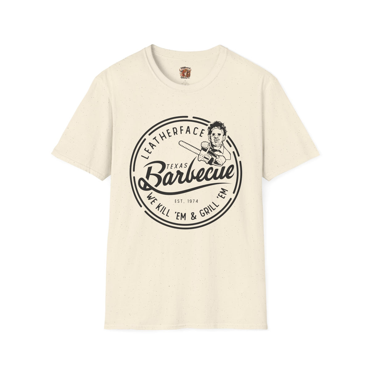Barbecue T-Shirt — 'Leatherface Texas Barbecue' Retro BBQ Logo Tee