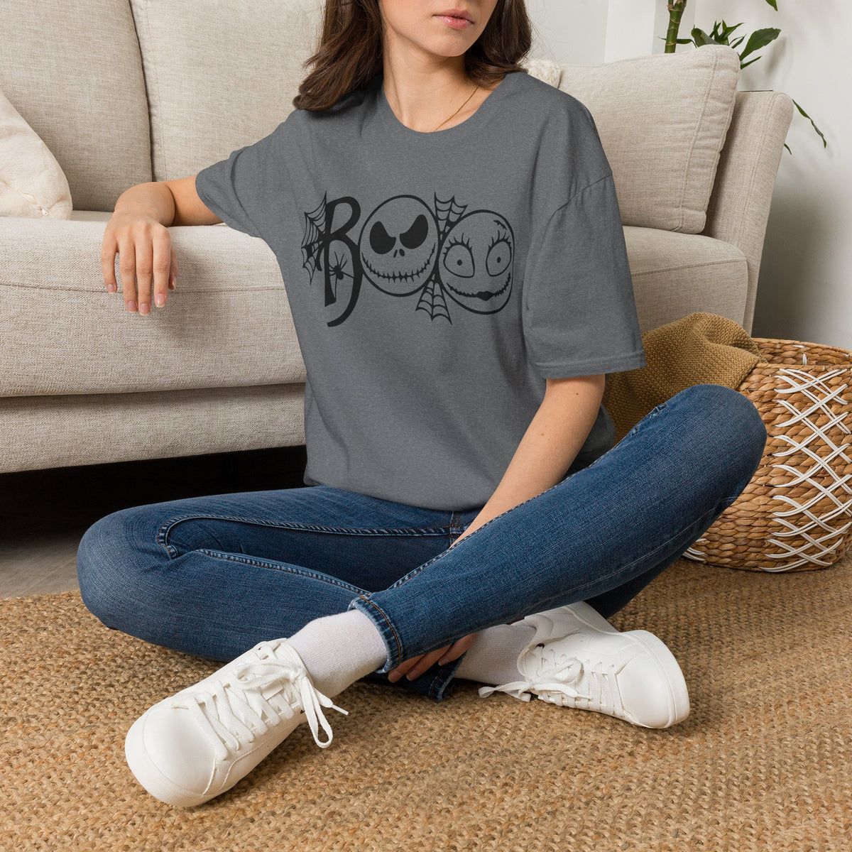 Boo Jack & Sally Halloween T-Shirt — Spooky Spiderweb Costume Tee