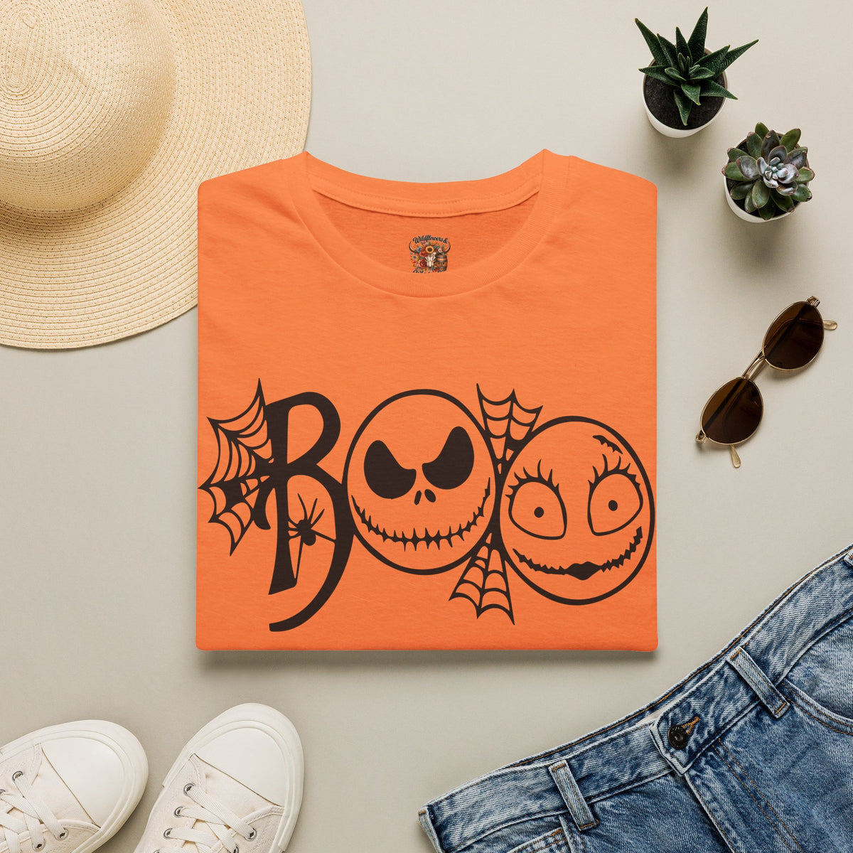 Boo Jack & Sally Halloween T-Shirt — Spooky Spiderweb Costume Tee