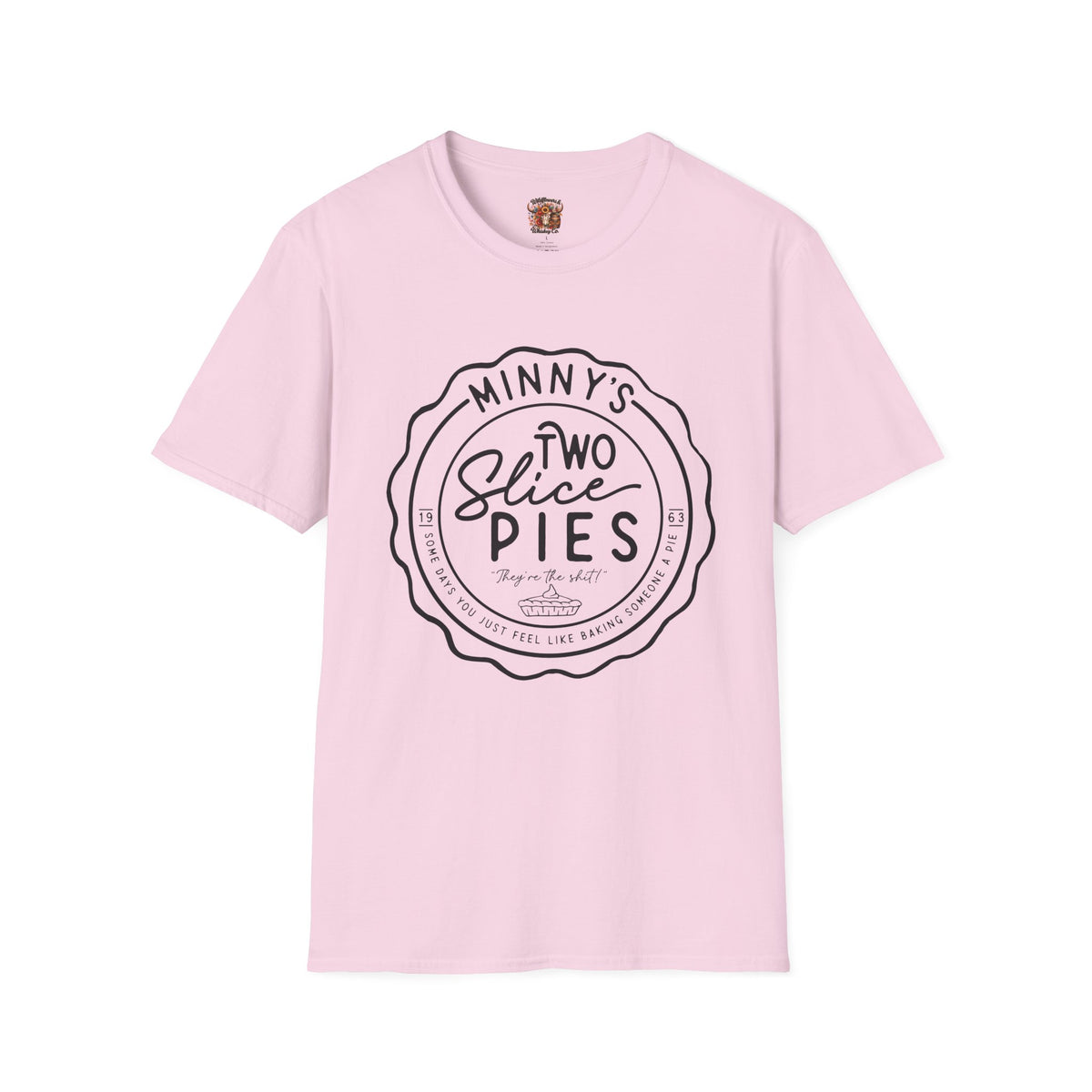 Two Slice Pies T‑Shirt — Minny’s Vintage Pie Shop Tee