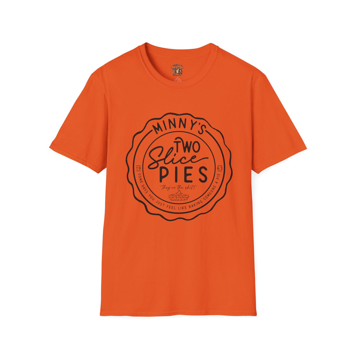 Two Slice Pies T‑Shirt — Minny’s Vintage Pie Shop Tee