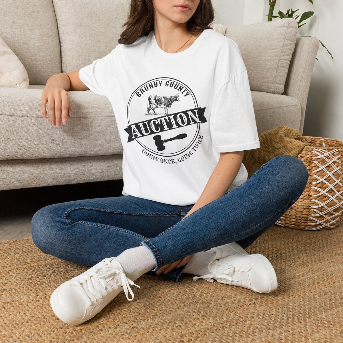 Grundy County Auction T-Shirt — Vintage Farm Livestock Sale Tee
