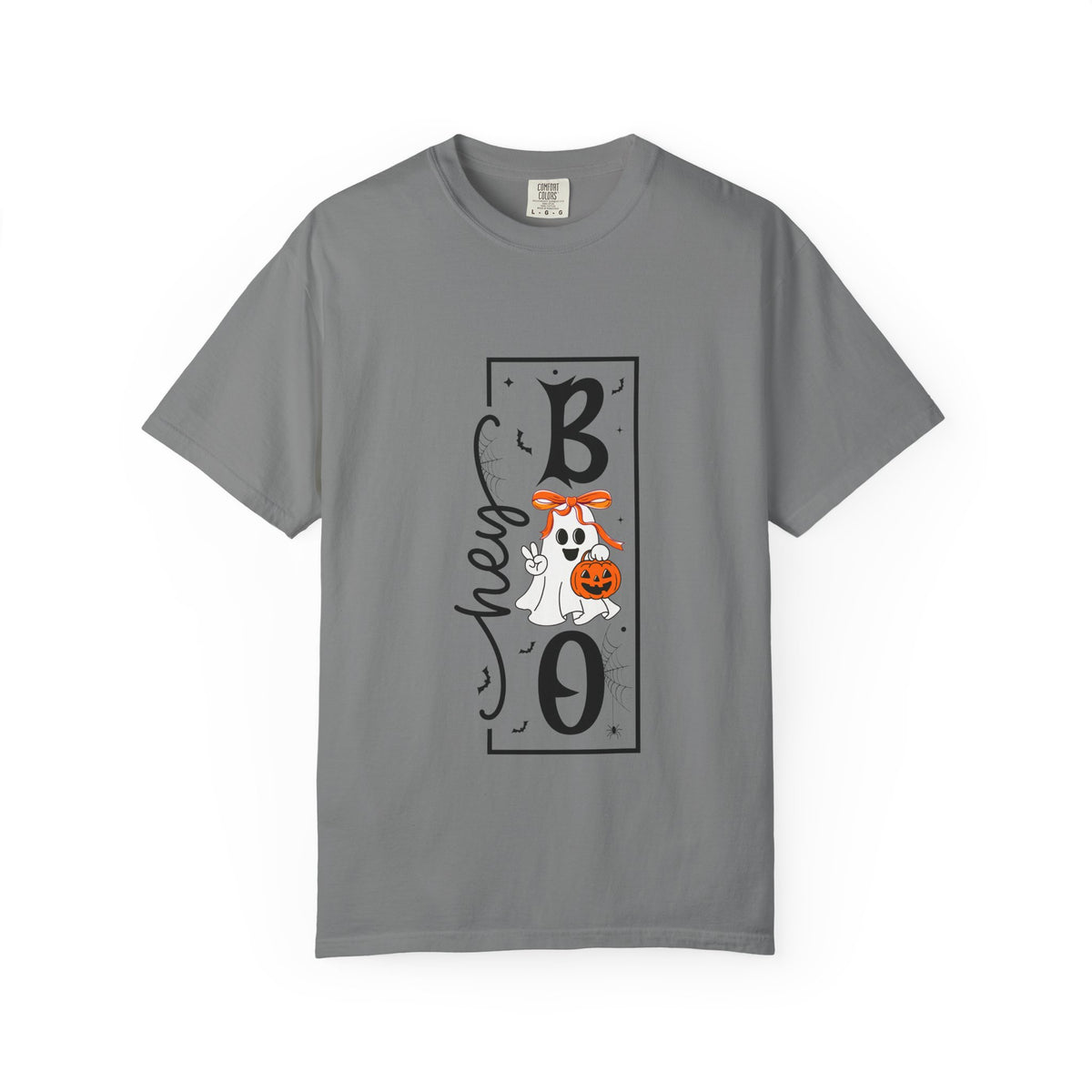Hey Boo Halloween T-Shirt — Cute Ghost & Pumpkin Spooky Tee