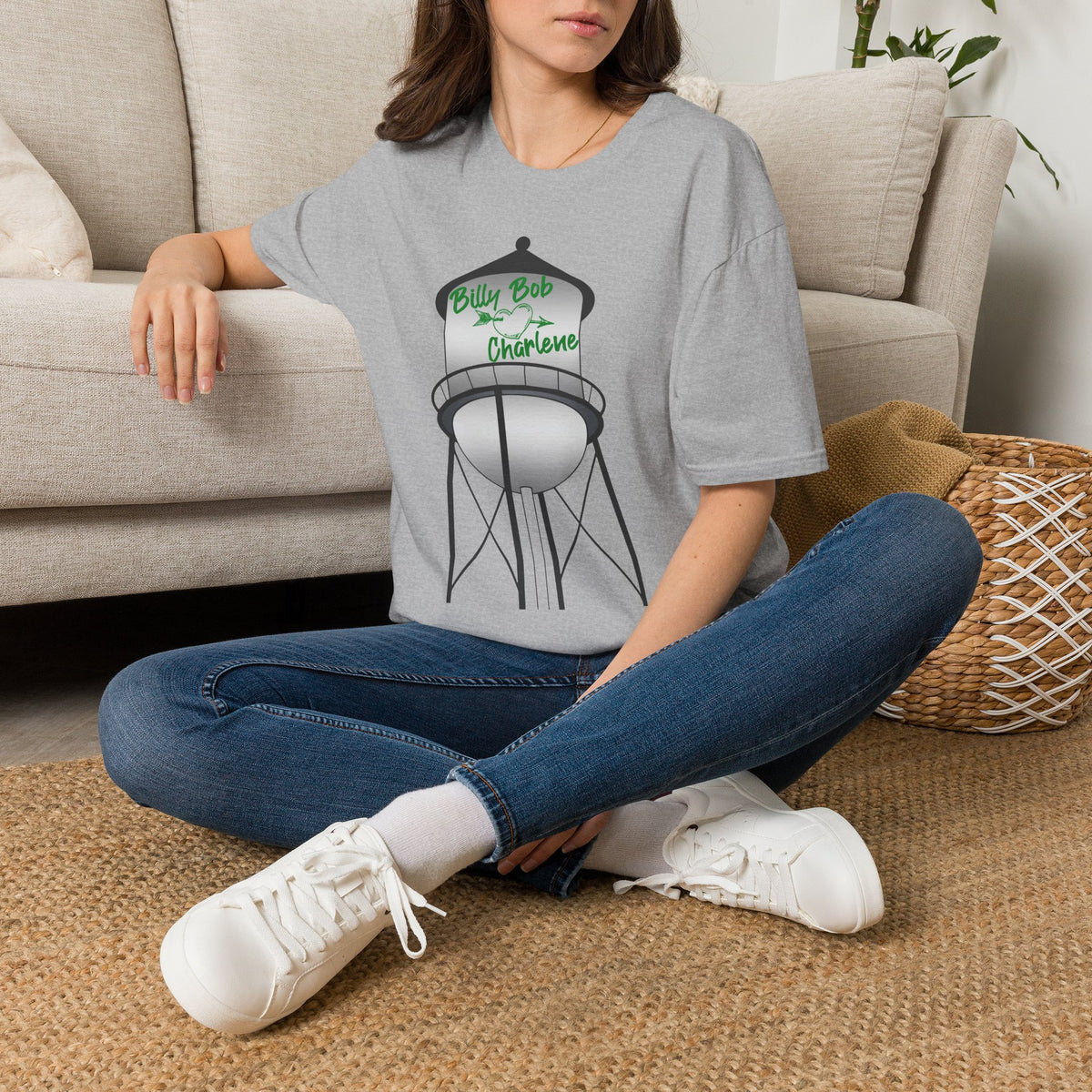 Personalized Water Tower T-Shirt — 'Billy Bob & Charlene' Custom Name Tee
