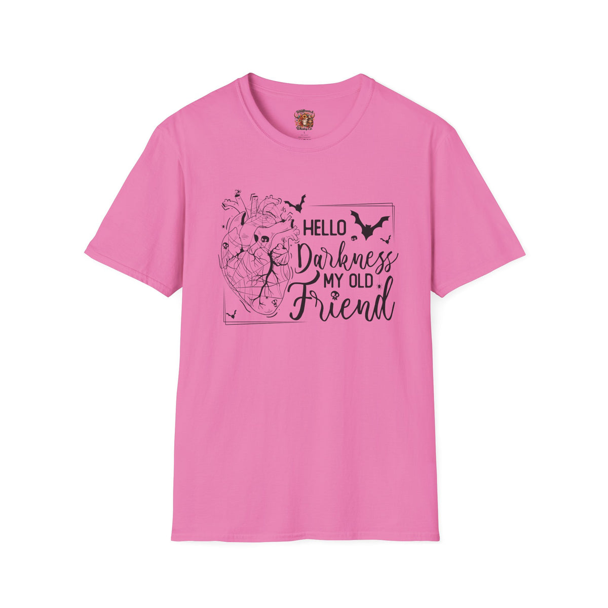 Hello Darkness My Old Friend T-Shirt — Gothic Heart & Bats Tee for Halloween